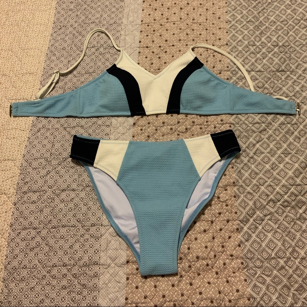 Blue and White Cupshe Bikini